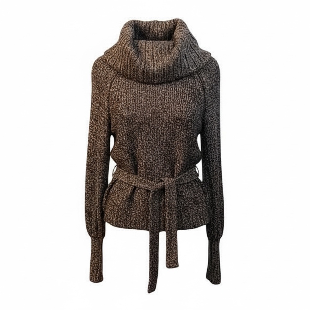 NWOT Chanel Cowl‎ Draped Turtleneck Pullover Purple Sweater Size 38/